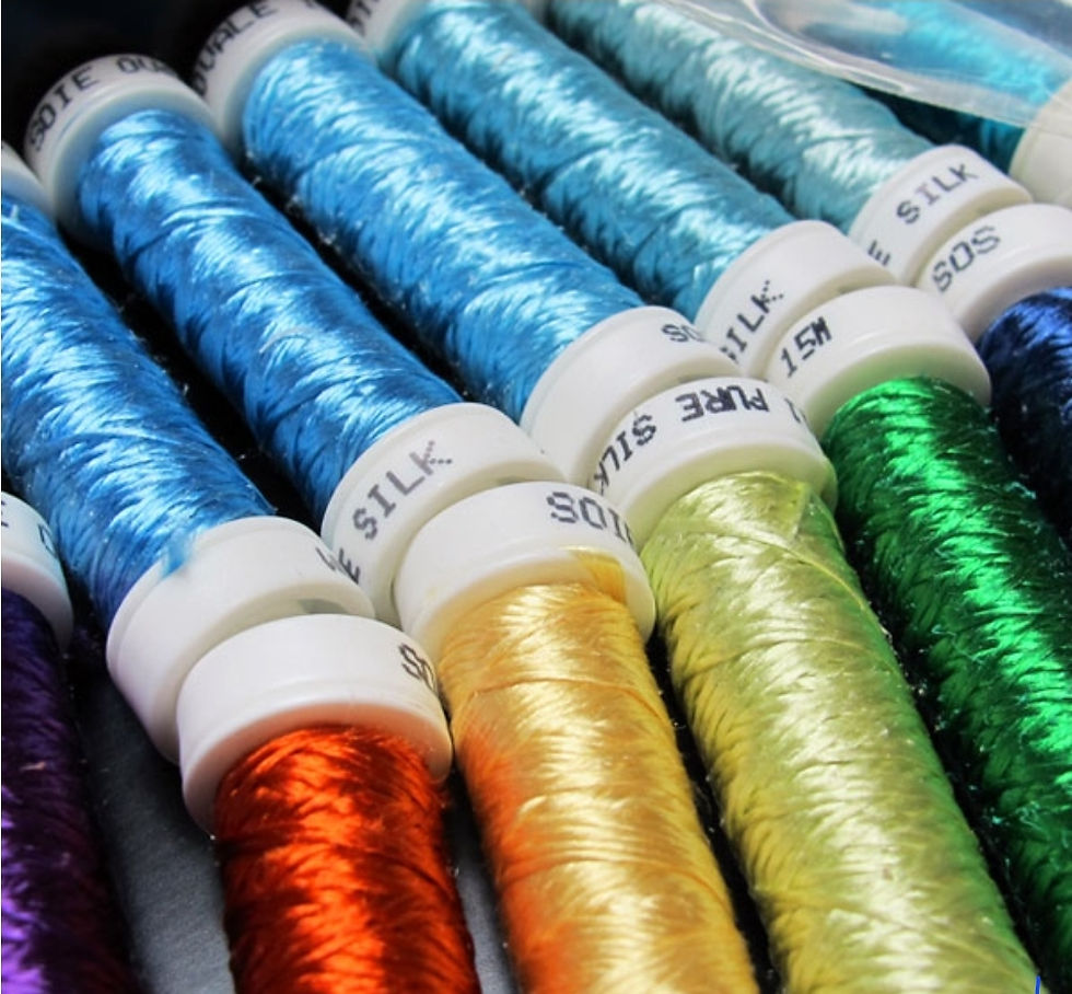 Shiny silk thread