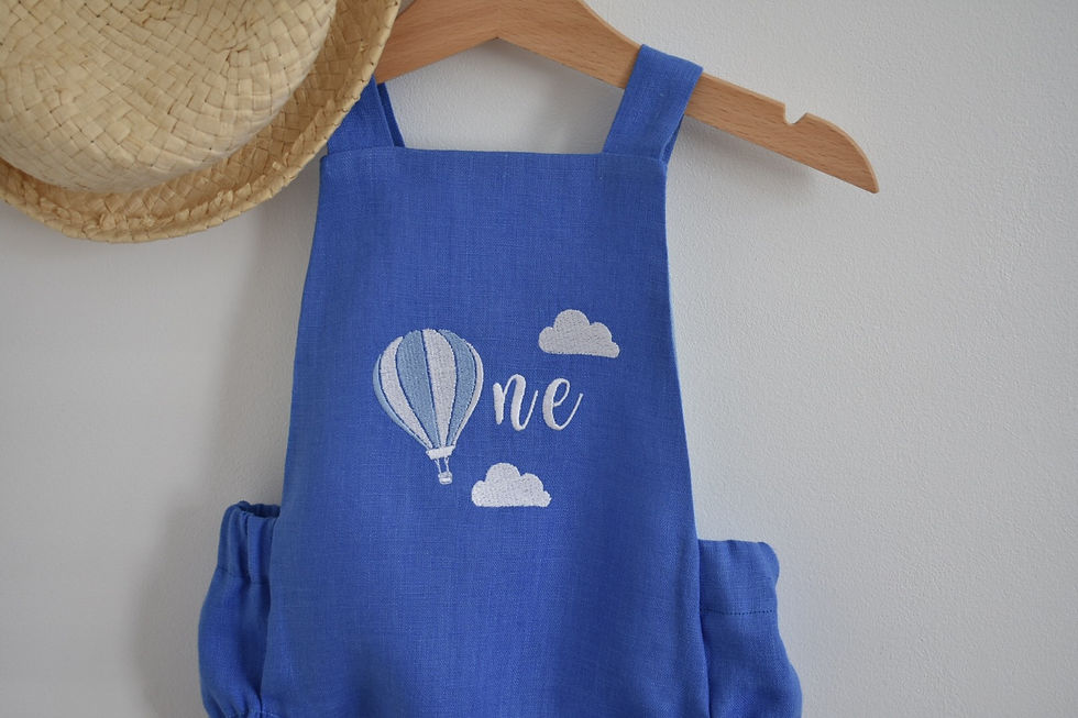 Thumbnail: cake smash first birthday outfit hot air balloon romper