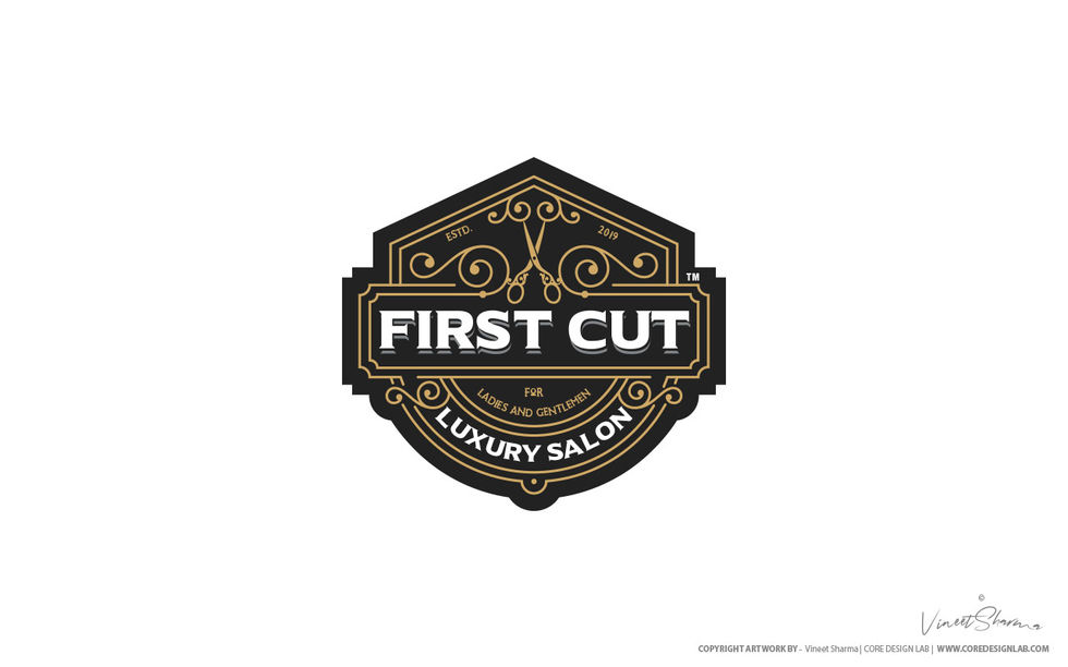 First Cut Luxury Salon Kullu - Logo Design By Vineet Sharma