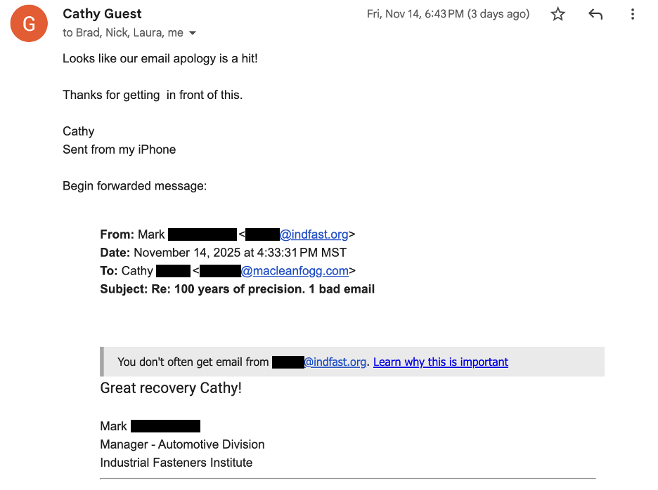 Response from industry executive