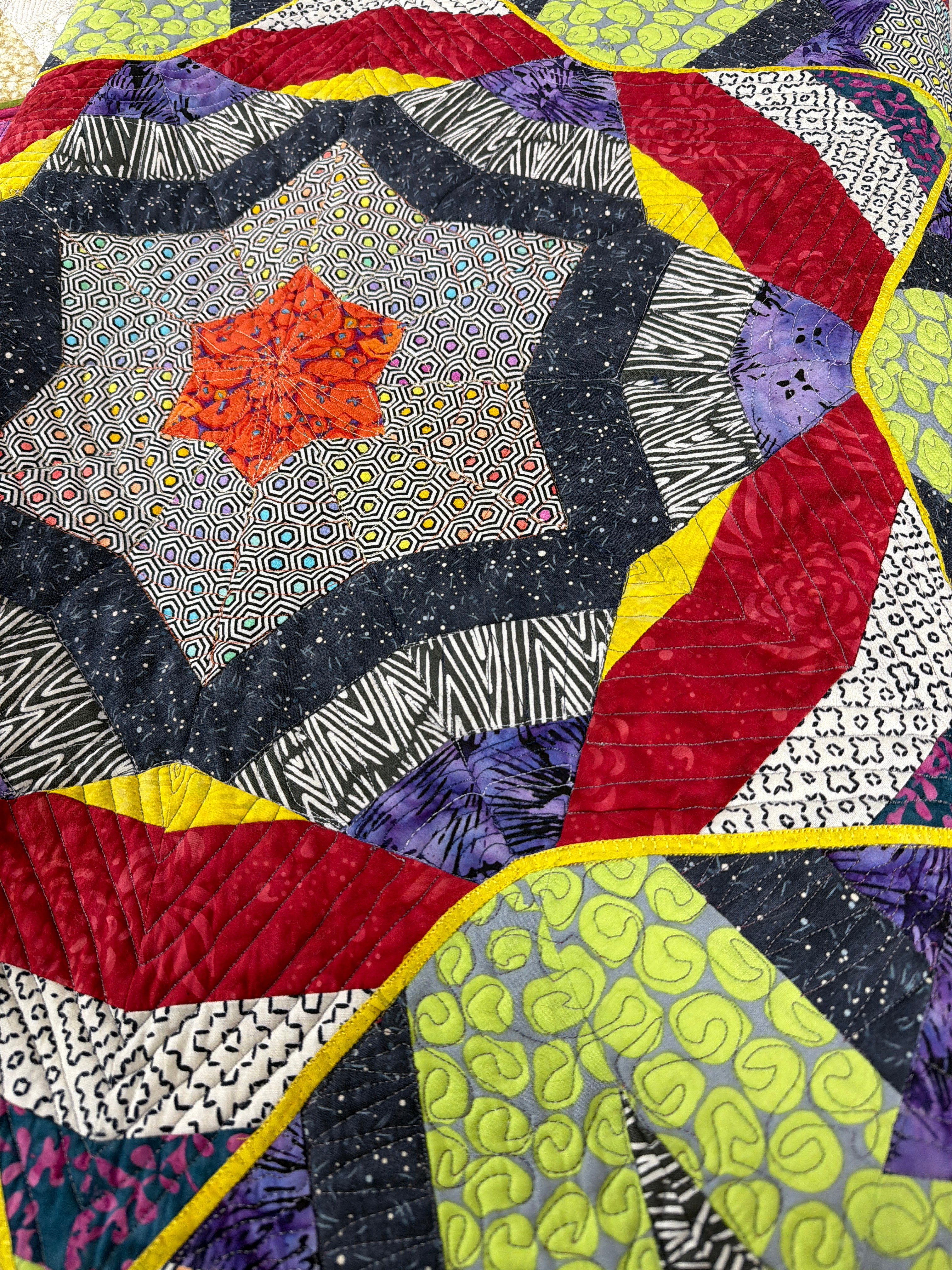 Kaleidoscope hand-quilted Quilt