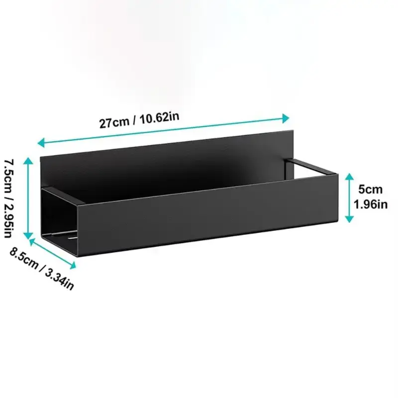 Magnetic Fridge Shelf Spice Rack Black Iron Refrigerator Side Storage Rack Kitch