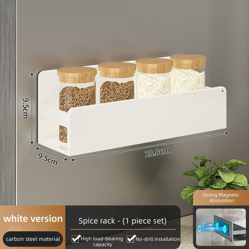 Magnetic Spice Storage Rack Organizer for Refrigerator and Oven Black Fridge Org