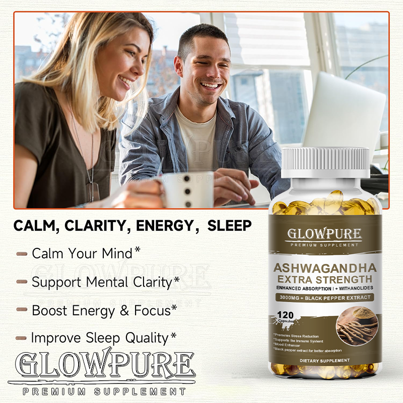 Ashwagandha Root Extract Capsules for Stress, Mood, Sleep, Energy and Focus Prem