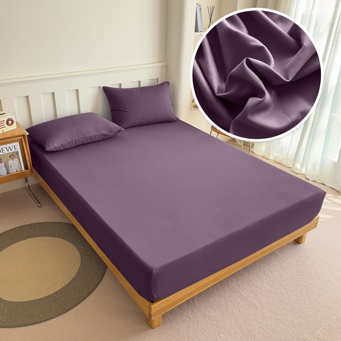 90/120/150/180x200 Fitted Bed Sheet With Elastic Band Solid Color Mattress Cover