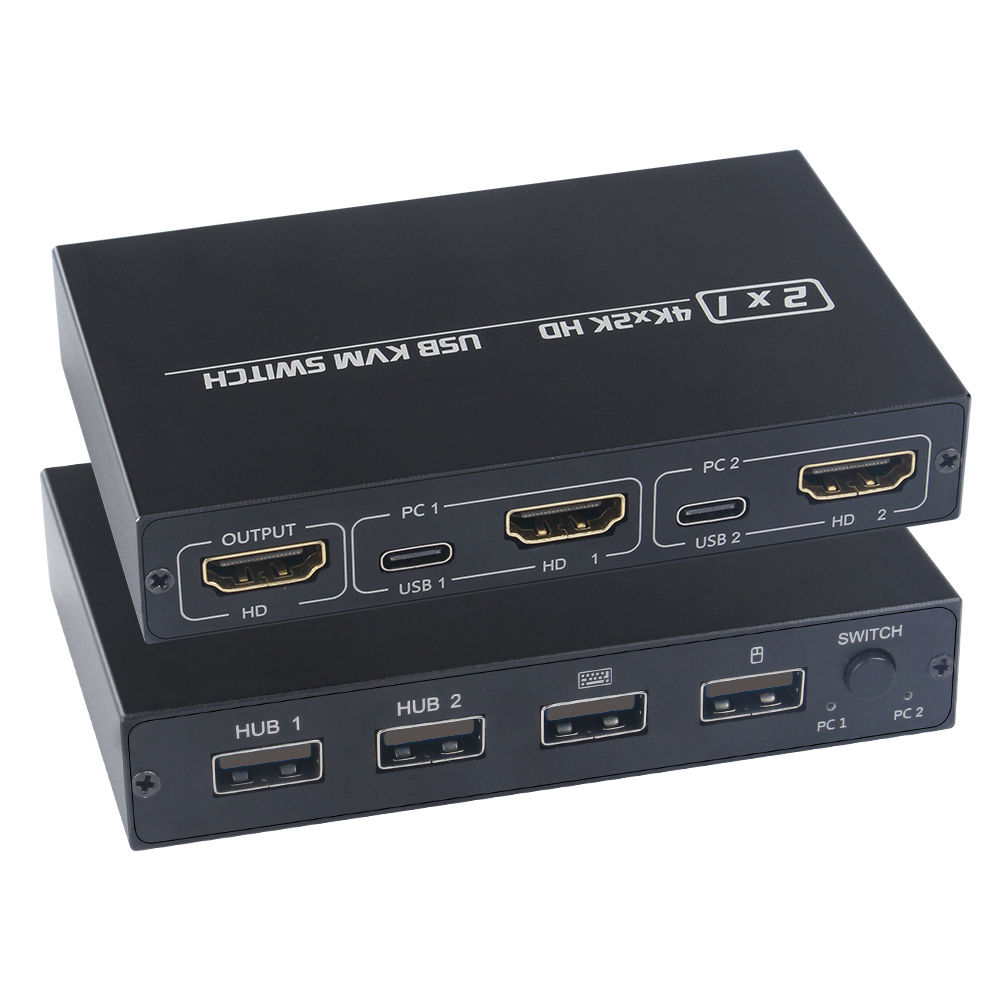 KVM 2-in-1 HDMI-compatible/USB KVM Switch Adapter USB Switcher 2 Input 1 Output