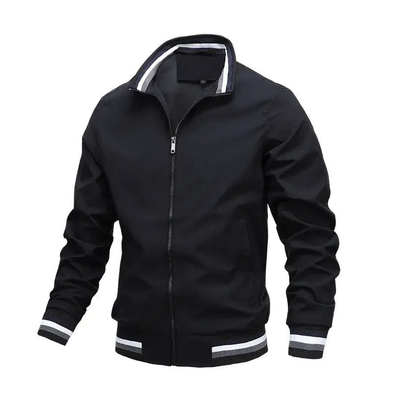 Men's Jackets Autumn and Winter Stand Collar Casual Zipper Jacket Outdoor Sports