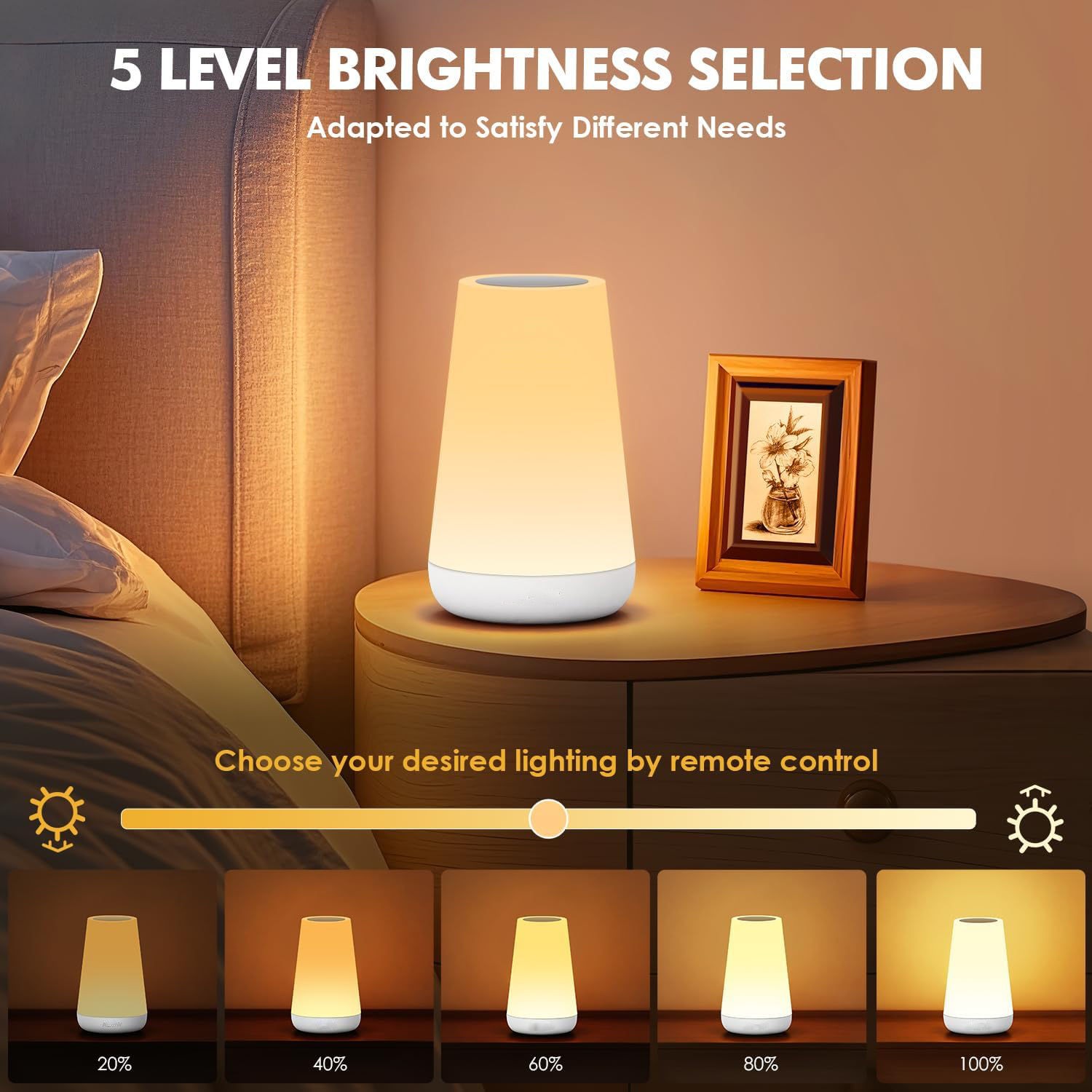 LED 13 Color Changing Night Light Remote Control Touch USB Rechargeable RGB Nigh