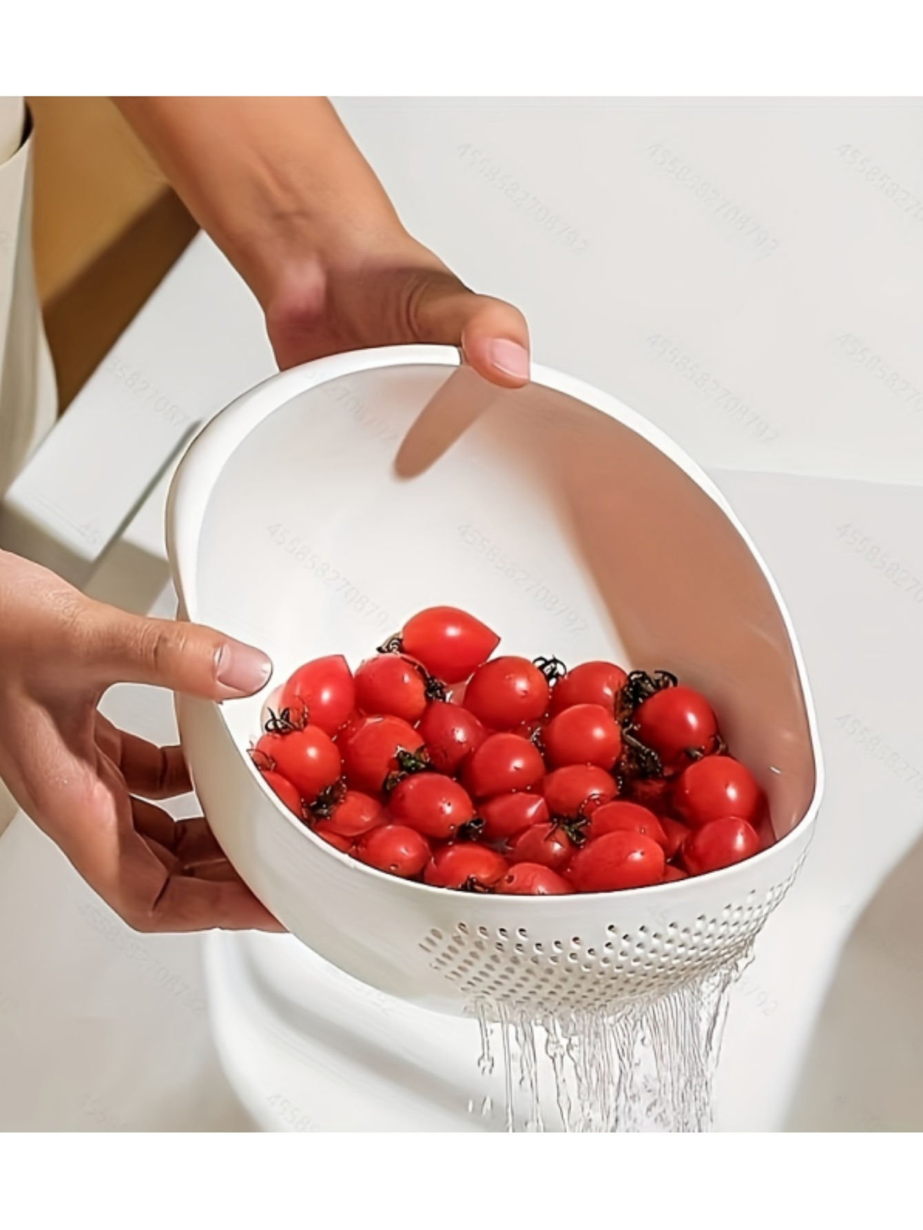 1 Piece of Rice Drainage Basket Rice Filter Fruit and Vegetable Drainage Sieve K