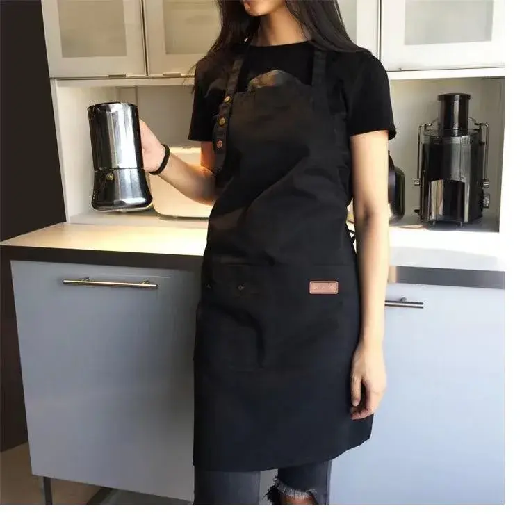 Fashion Canvas Kitchen Aprons For Woman Men Chef Work Apron For Grill Restaurant