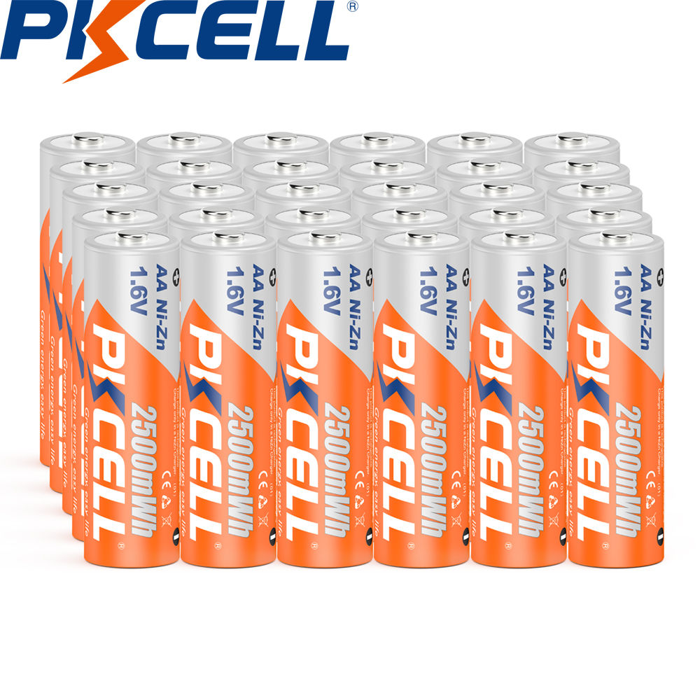 30PC PKCELL AA Batteries 2500MWH 2A 1.6V NIZN AA Rechargeable Battery Baterias B