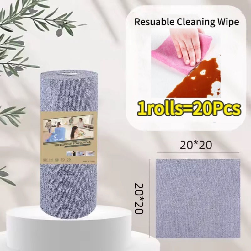 Reusable Cleaning Wipe Household Kitchen Cloth Microfiber Towel Rolls Dish Rags