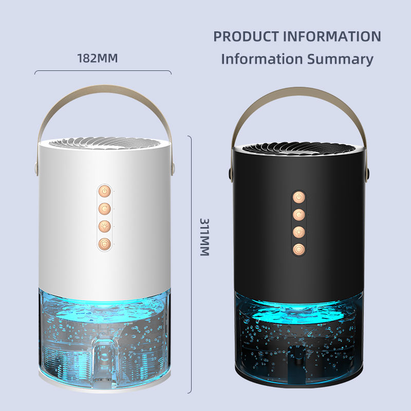 Electric Dehumidifier 1300ML Tank 300ML/Day 9 Blade Condenser 4-8-12H Timer Air