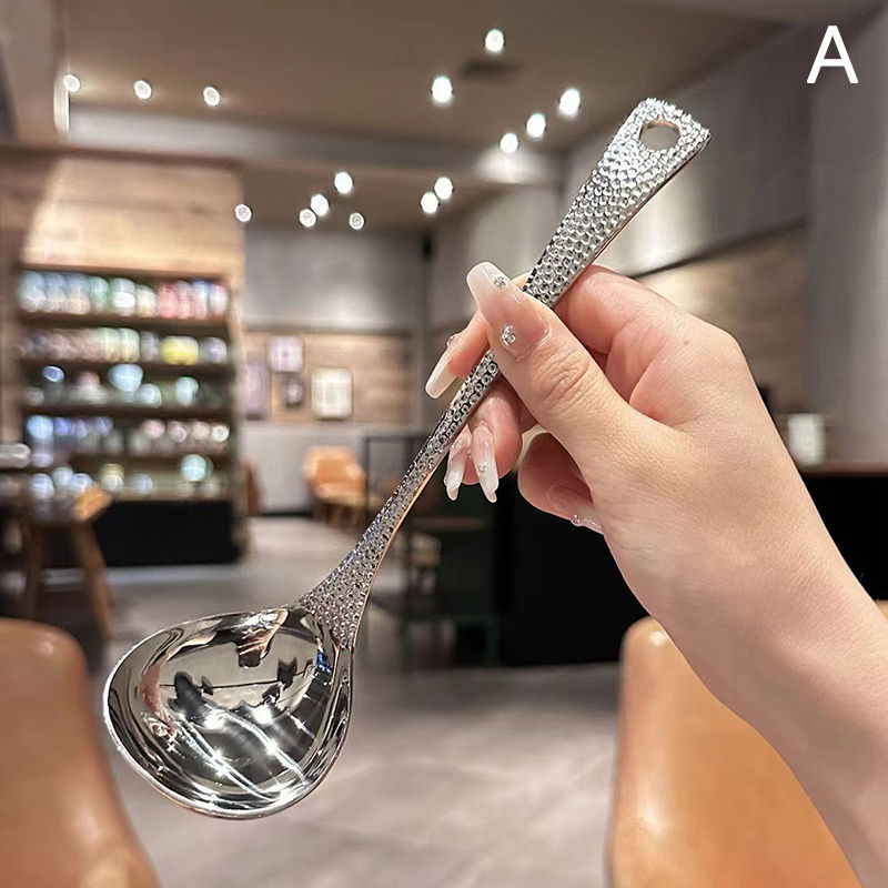 Stainless Steel Soup Spoon Deepen Large Capacity Spoon Silver Mirror Polished Fl