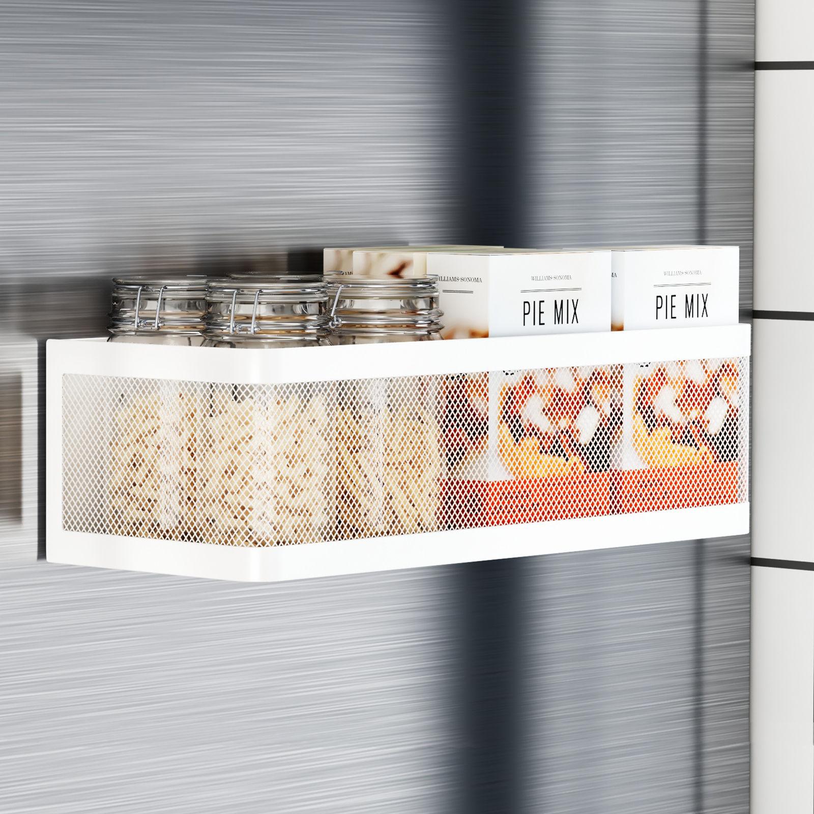 Magnetic Refrigerator Storage Rack, Magnetic Spice Rack, Metal Magnetic Hanging