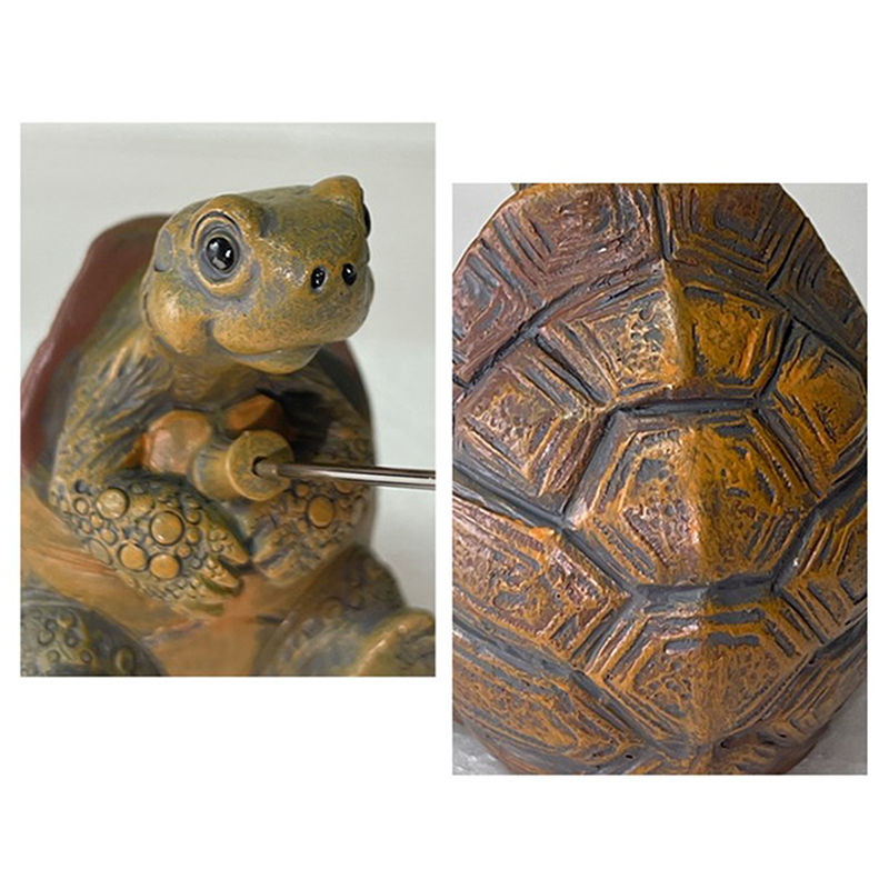 Creative Rope Fishing Turtle Statue Cute Simulation Turtle Resin Figurine Animal