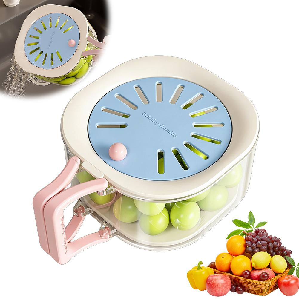 Fruit Washing Basket Drain Double Layer Drainer Container