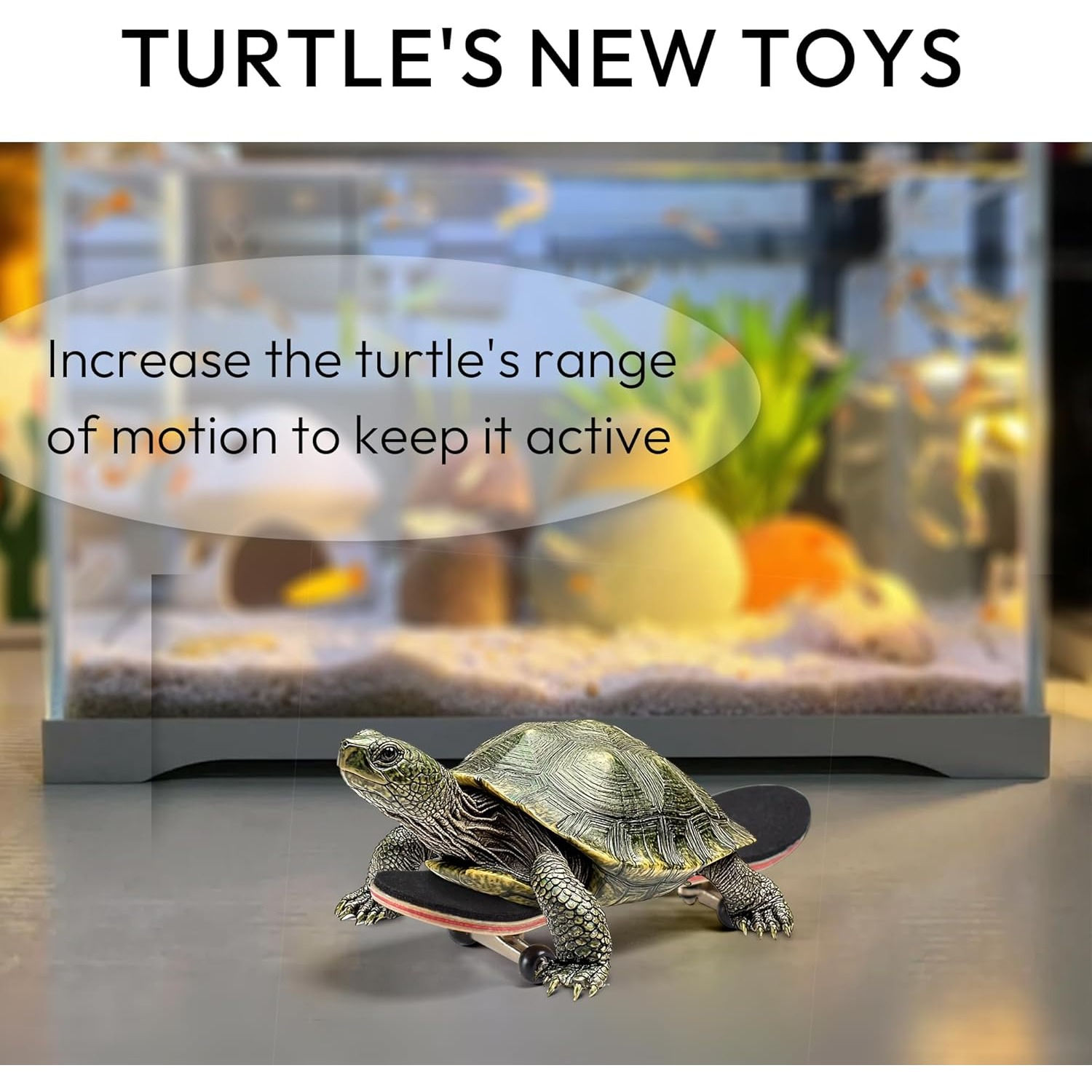 Turtle Skateboard Mini With Anti-Slip Pad, Smooth Rolling Wheels for Turtles, To