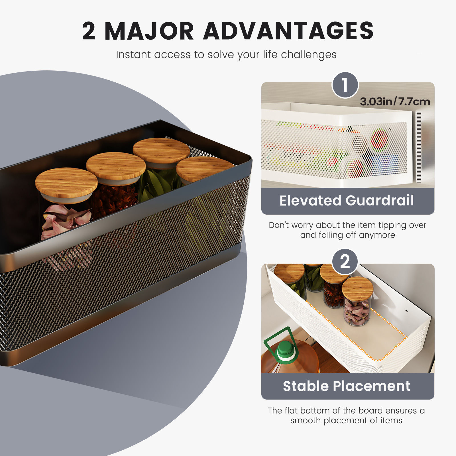 Magnetic Refrigerator Storage Rack, Magnetic Spice Rack, Metal Magnetic Hanging