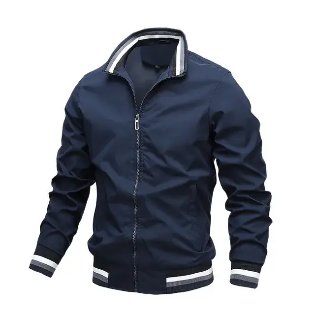 Men's Jackets Autumn and Winter Stand Collar Casual Zipper Jacket Outdoor Sports
