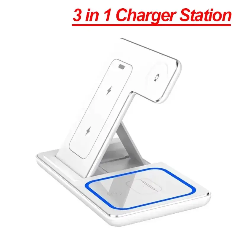 Foldable 3 in 1 Wireless Charging Station for iPhone 17 16 15 14 13 12 Pro Max i