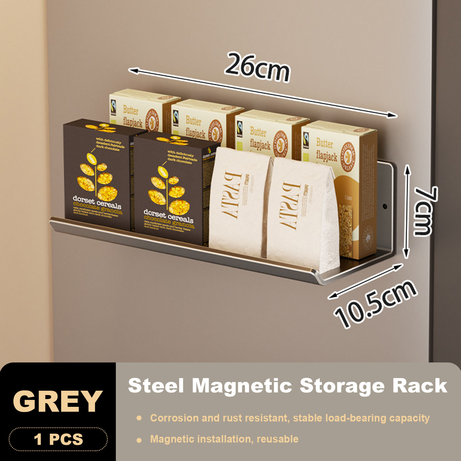 Magnetic Kitchen Refrigerator Storage Rack Without Punching Wall