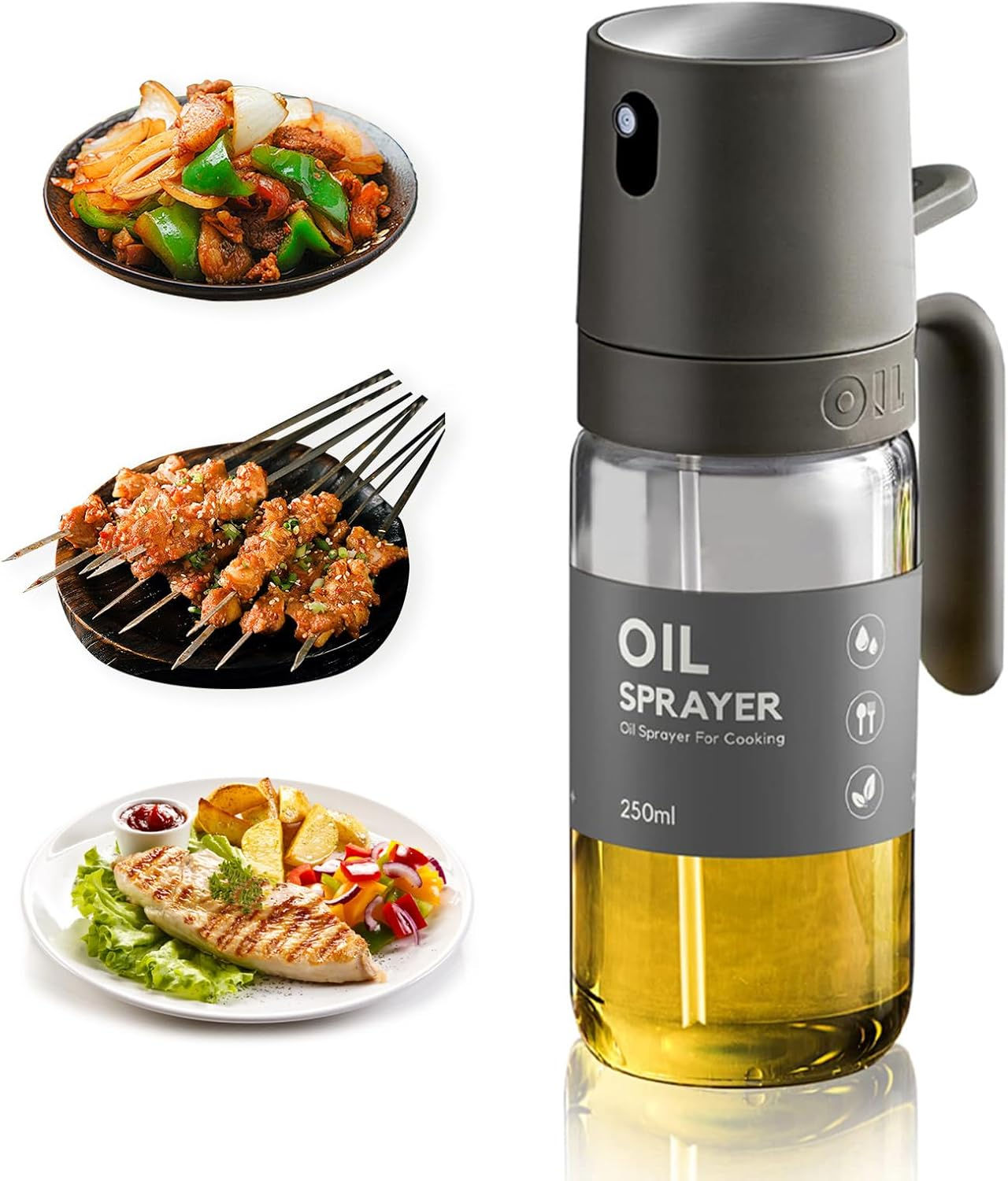 Kitchen Gadgets Oil Sprayer for Cooking 8.5oz Glass Oil Spray Bottle Cooking Oil