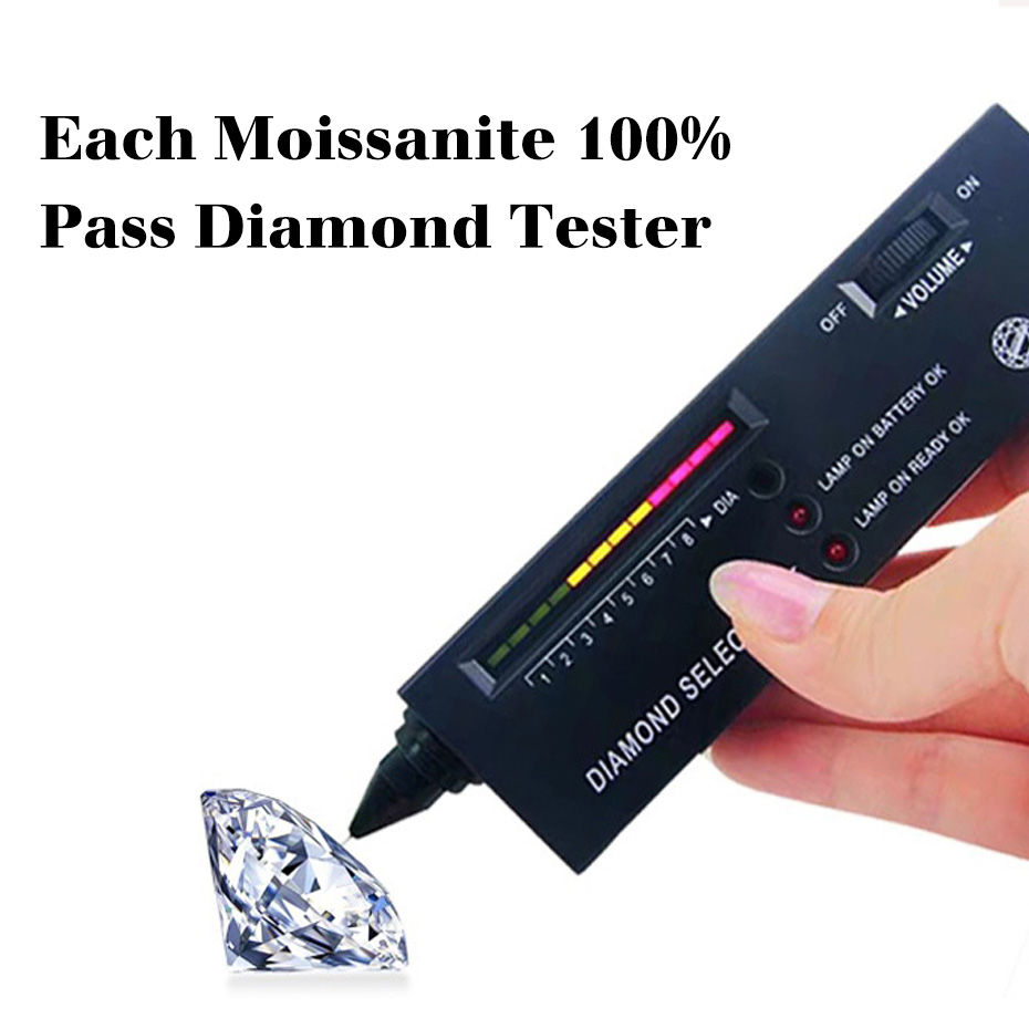 Real 2 Carats Moissanite Rings For Women Solid 925 Sterling Silver Wedding Band