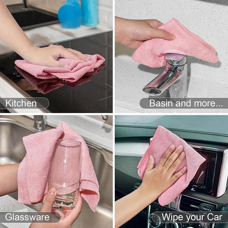 Reusable Cleaning Wipe Household Kitchen Cloth Microfiber Towel Rolls Dish Rags