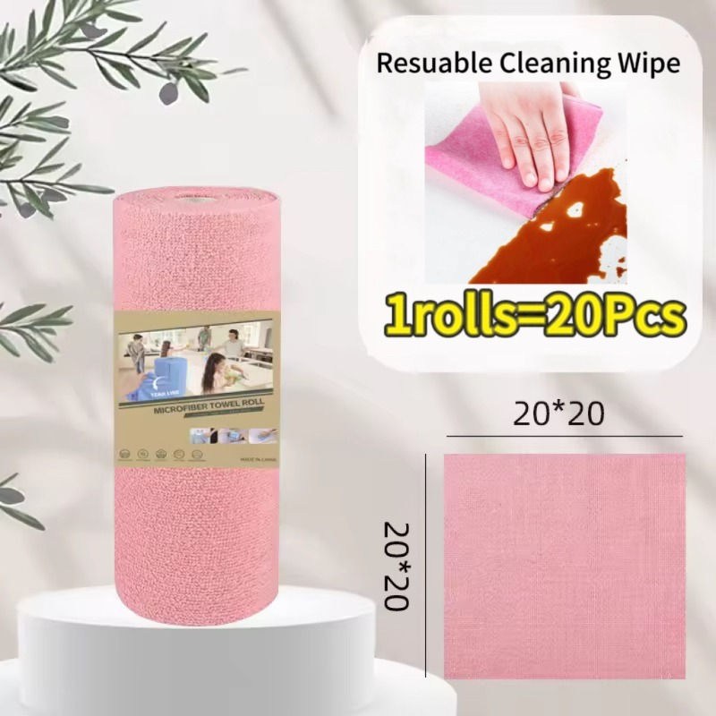 Reusable Cleaning Wipe Household Kitchen Cloth Microfiber Towel Rolls Dish Rags