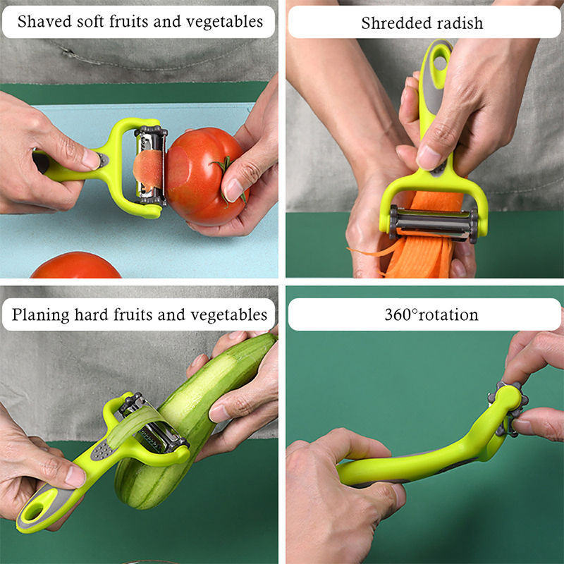 3 In 1 Rotary Peeler Fruit Vegetables Cabbage Graters Salad Carrot Potato Slicer