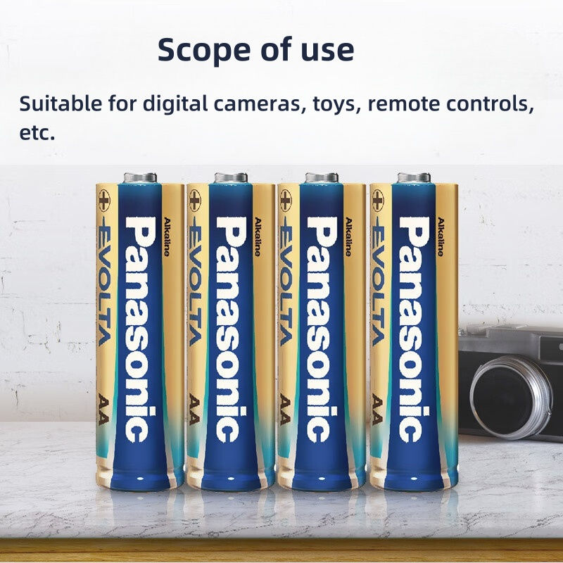 12PCS Panasonic AA 1.5V Alkaline Dry Batteries, Suitable for Digital Cameras, Fl
