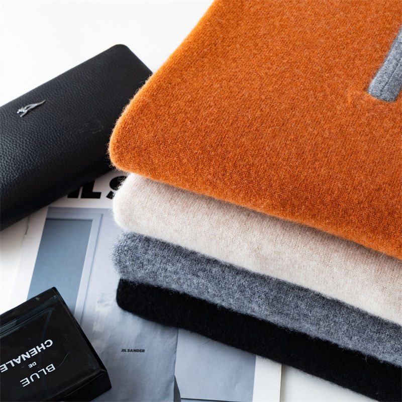 Men's 100% Cashmere Pullover Sweater Autumn/Winter Business Leisure Color Block