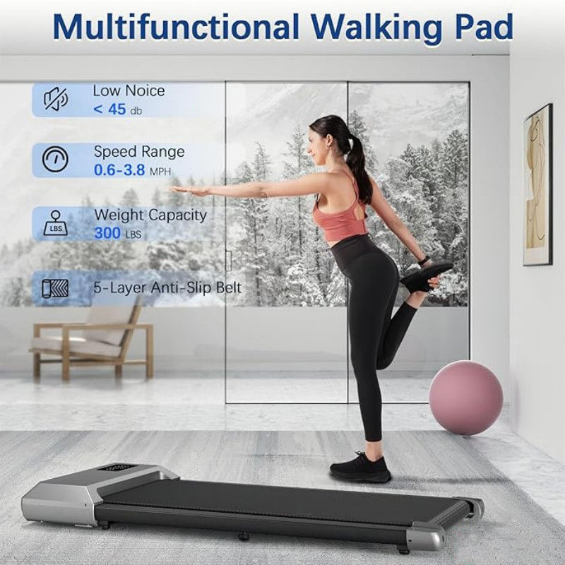 300lbs Treadmill for Home 2.5HP Treadmills Walking Pad LCD Digital Data Display