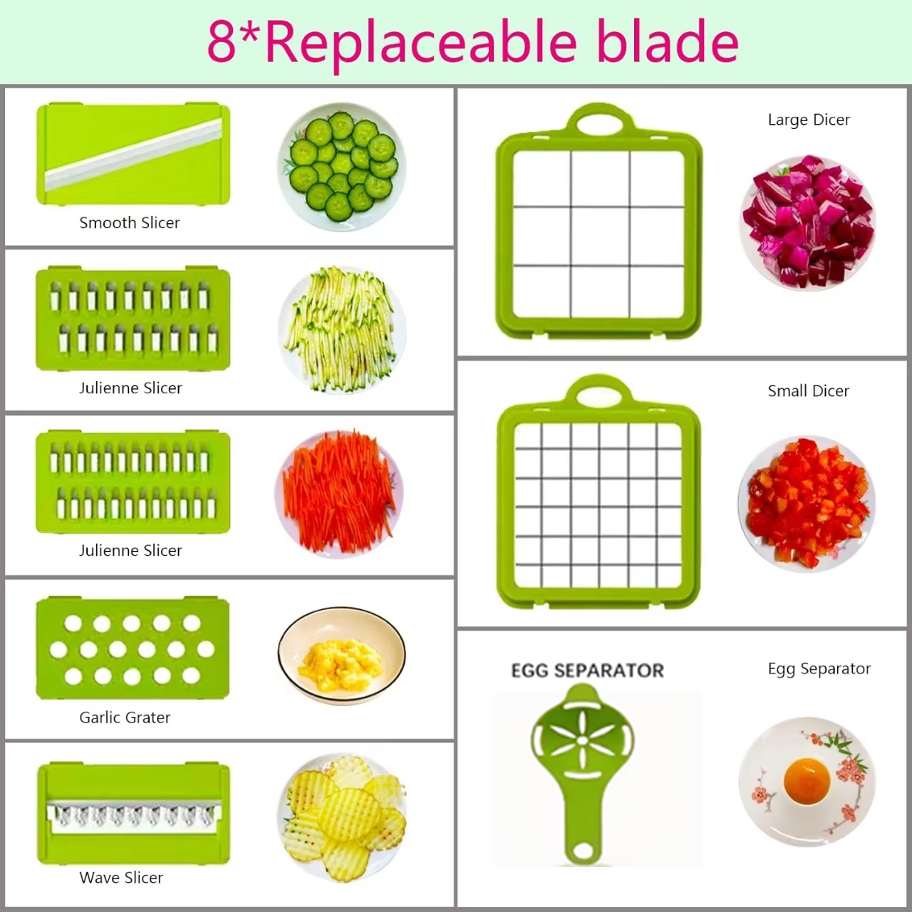 14Set Of Multifunctional Grater, Potato Shredded Vegetables, Dicing, Handy Gadge