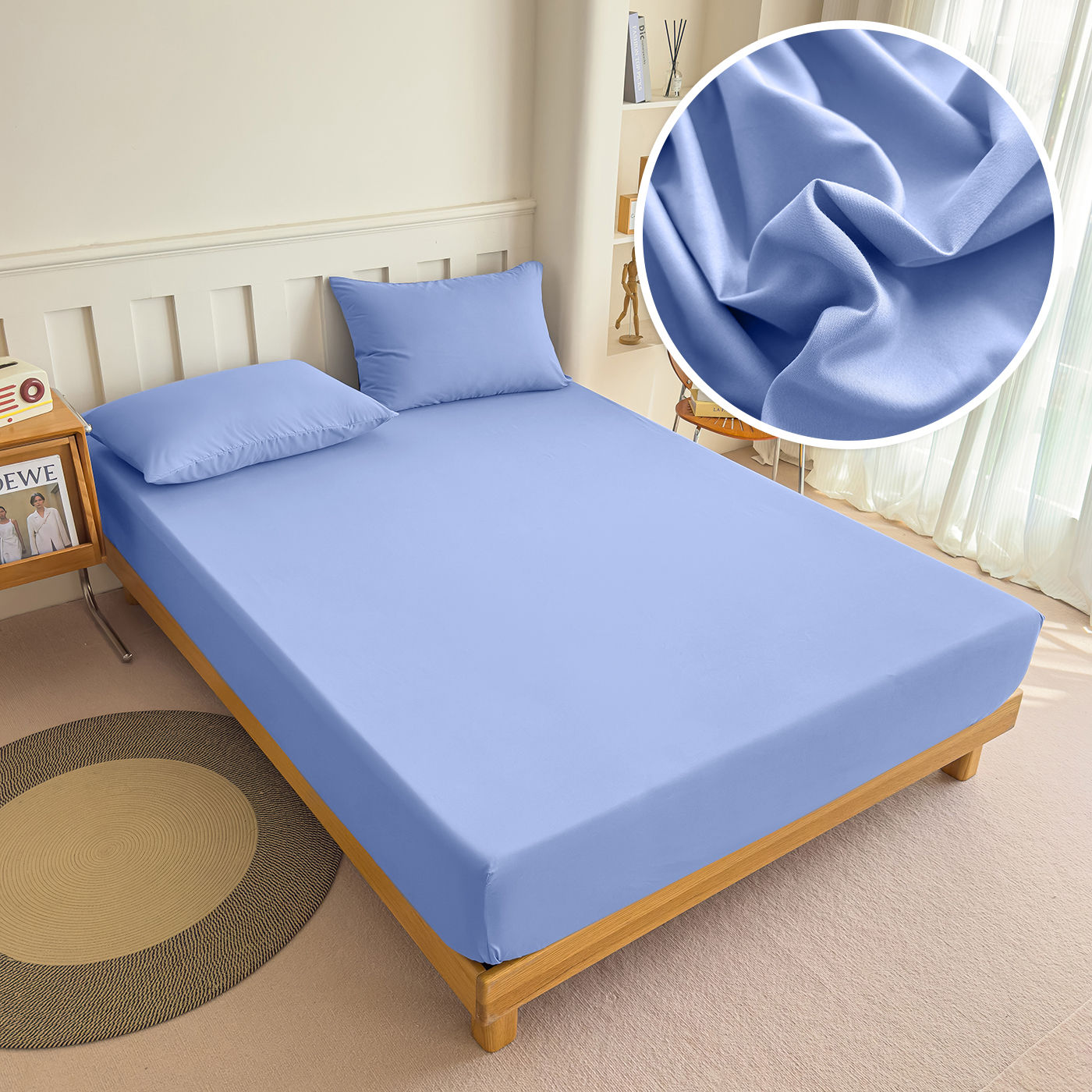 90/120/150/180x200 Fitted Bed Sheet With Elastic Band Solid Color Mattress Cover