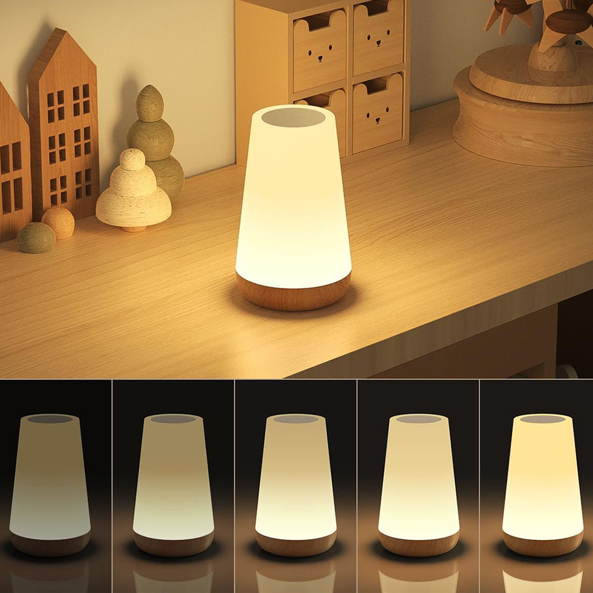 LED 13 Color Changing Night Light Remote Control Touch USB Rechargeable RGB Nigh