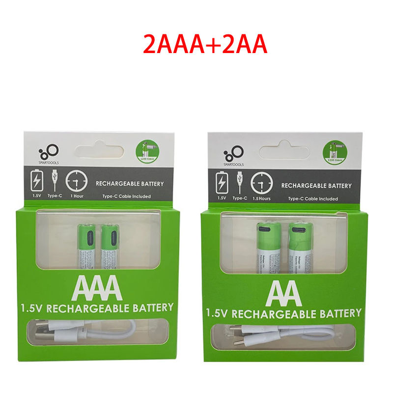 1.5V AA 2600mWh AAA 750mWh Li-ion Batteries for Mouse,Clock,Shaver,Hermometer+TY