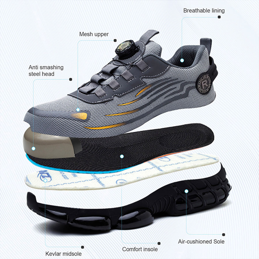 Indestructible Steel Toe Protective Safety Shoes Slip Resistant Abrasion Resista