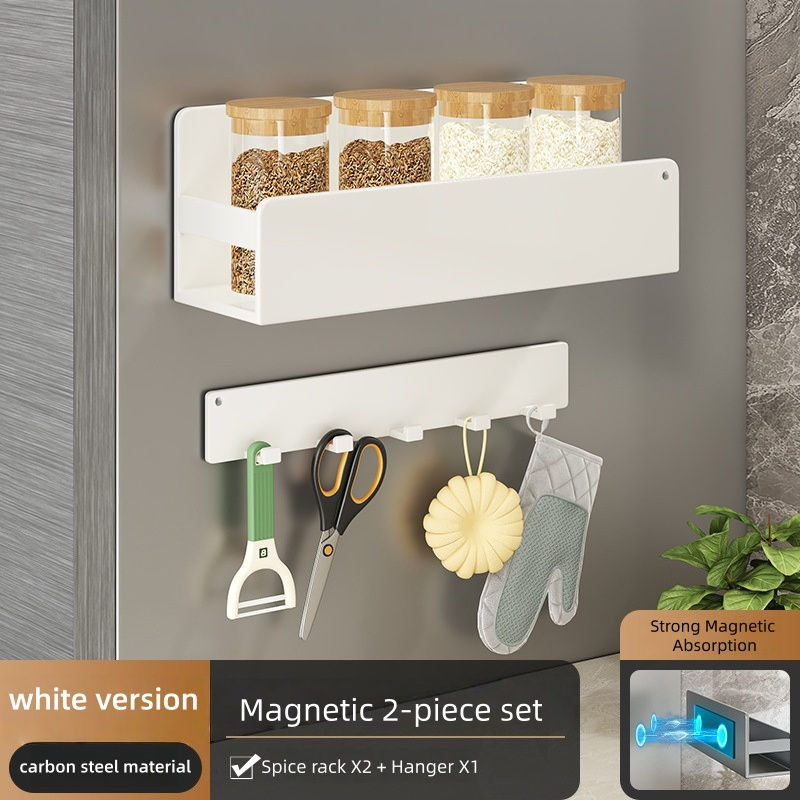 Magnetic Spice Storage Rack Organizer for Refrigerator and Oven Black Fridge Org