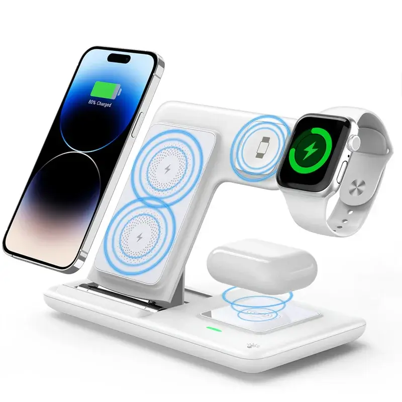 Foldable 3 in 1 Wireless Charging Station for iPhone 17 16 15 14 13 12 Pro Max i