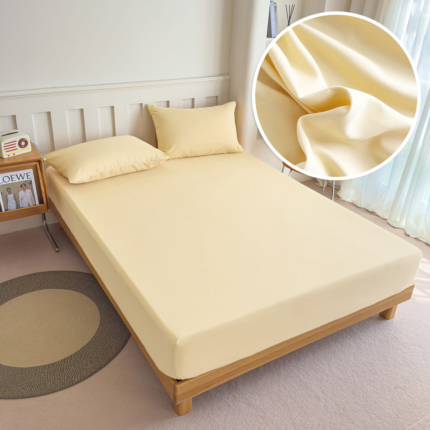 90/120/150/180x200 Fitted Bed Sheet With Elastic Band Solid Color Mattress Cover