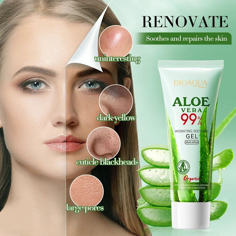 Moisturizing Aloe Vera Gel Is Suitable for Face and Body, Hydrating and Moisturi