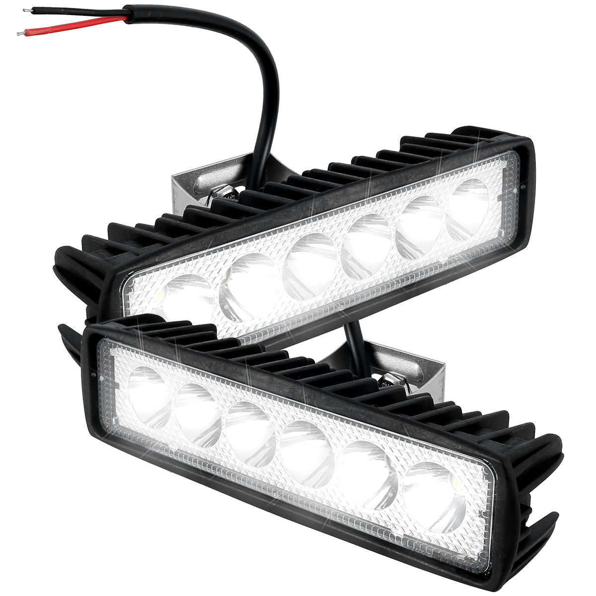1/2PCS 12V Car LED Light Bar 18W 6000K Super Bright Car LED Work Light IP67 Wate