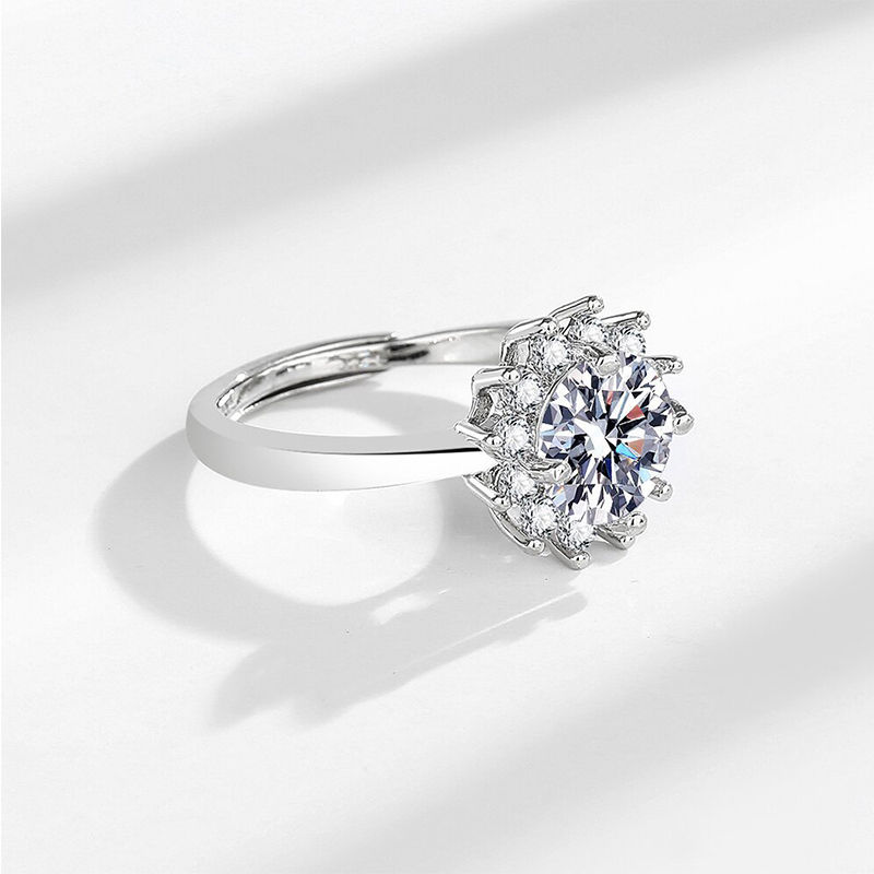 Moissanite Women's Ring Real 925 Sterling Silver D Color Shining Ring With Certi