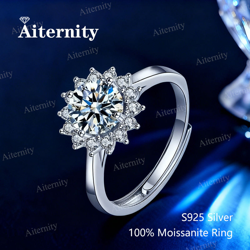 Moissanite Women's Ring Real 925 Sterling Silver D Color Shining Ring With Certi
