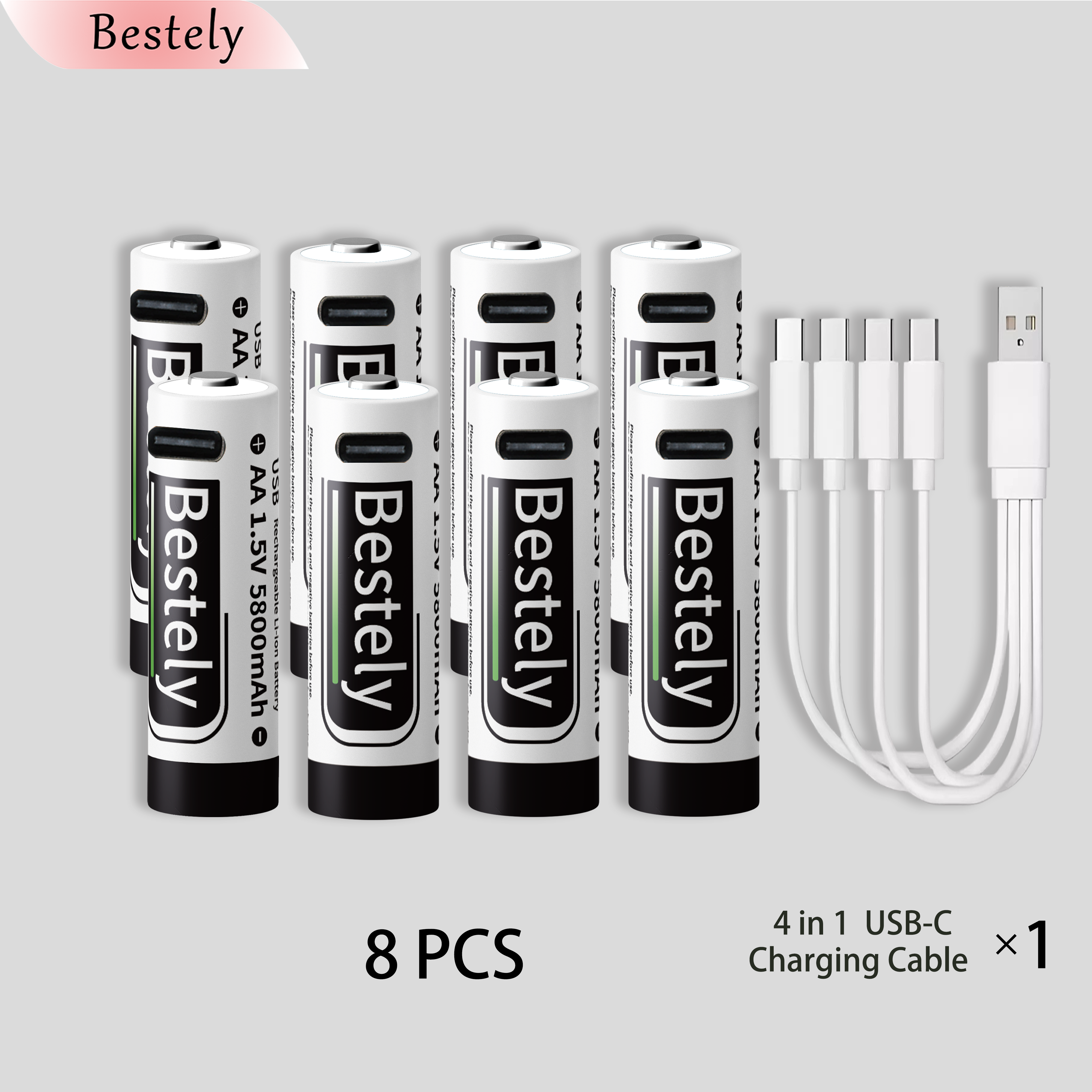 AA Rechargeable Batteries 1.5V 5800mAh Li-ion Battery Long-Lasting High Capacity