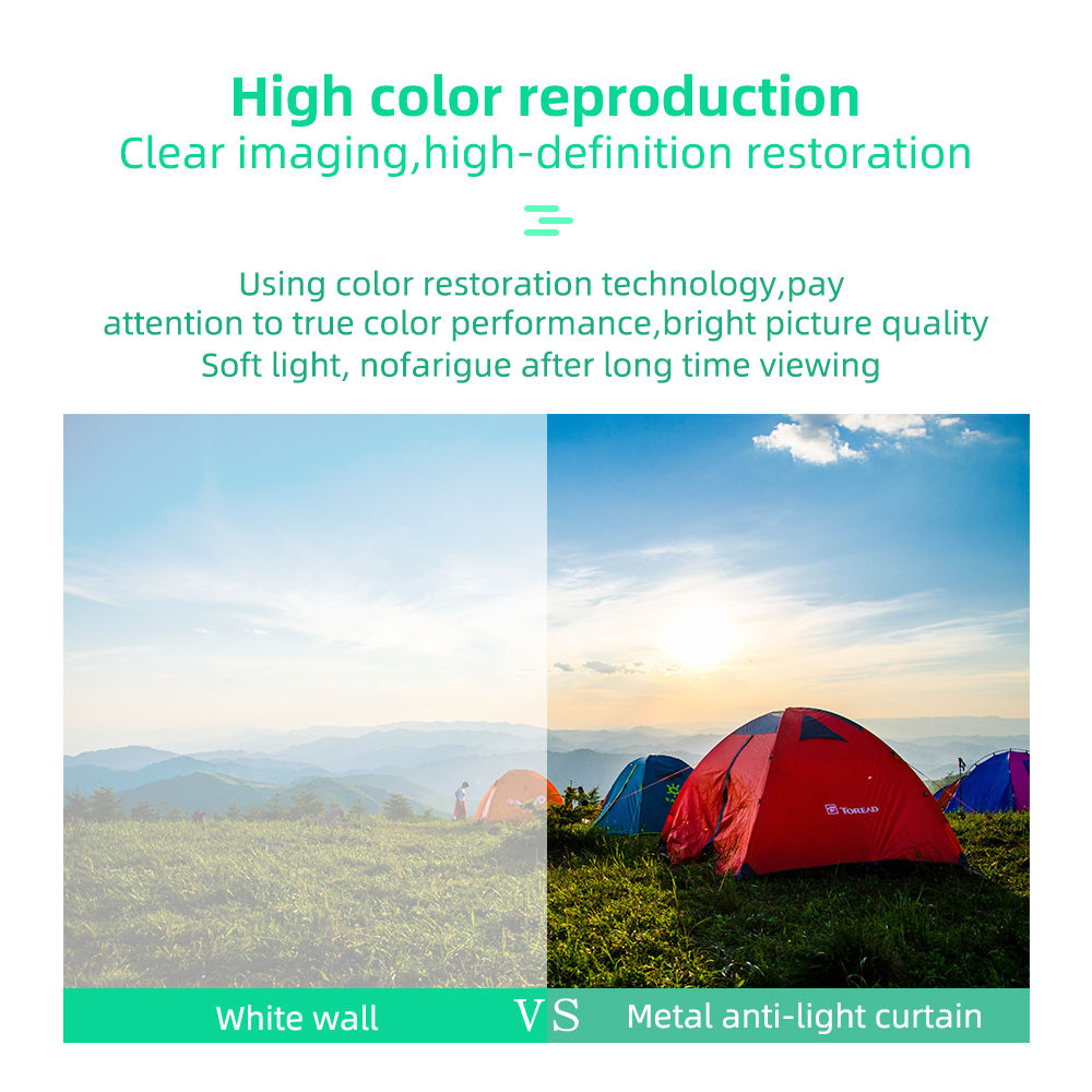 Salange Projector Screen 16:9 Metal Anti Light Curtain Reflective Fabric Cloth F