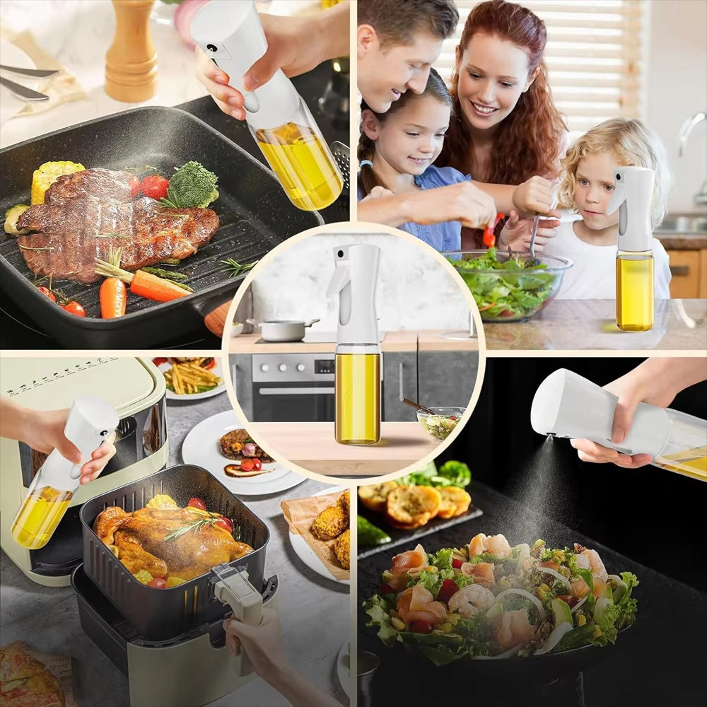 Oil Spray for Cooking - Olive Oil Dispenser Bottle Sprayer Mist-Reusable Food Gr