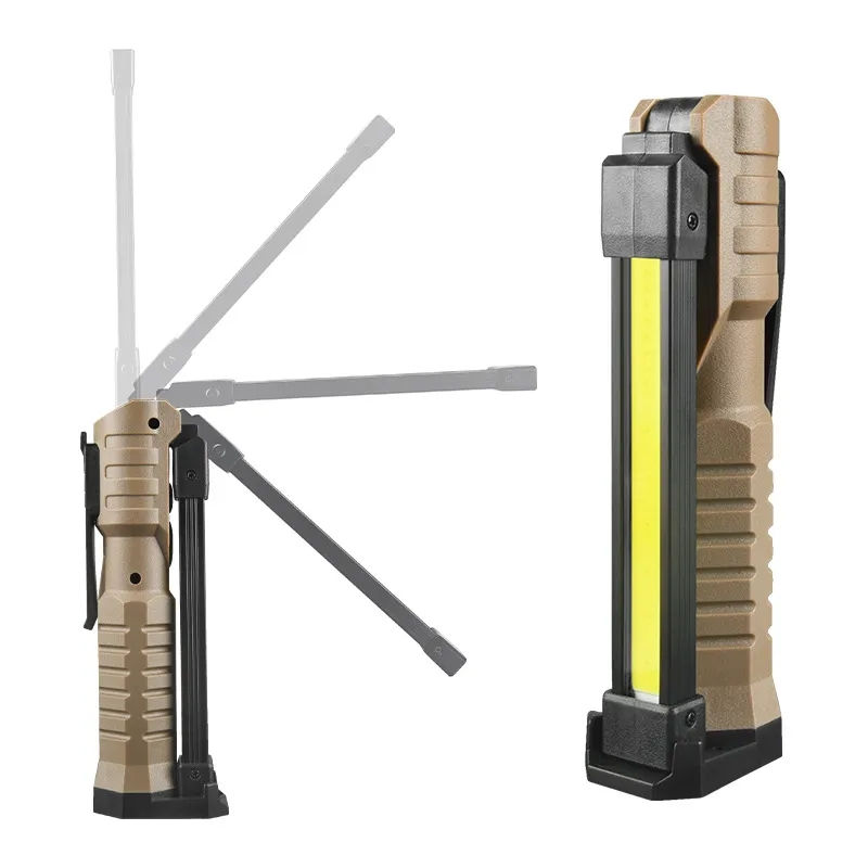 Portable Fold LED Flashlight Strong Magnet COB Working Light Type C Rechargeable
